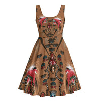Terracotta Bird of Batik Papua Midi Dress Exotic Natural Wealth of Papua LT9 - Polynesian Pride