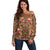 Terracotta Bird of Batik Papua Off Shoulder Sweater Exotic Natural Wealth of Papua - Polynesian Pride