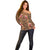 Terracotta Bird of Batik Papua Off Shoulder Sweater Exotic Natural Wealth of Papua - Polynesian Pride
