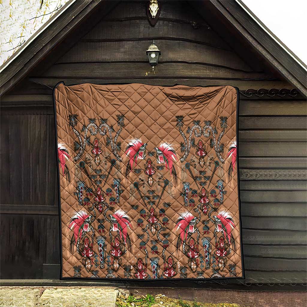 Terracotta Bird of Batik Papua Quilt Exotic Natural Wealth of Papua - Polynesian Pride