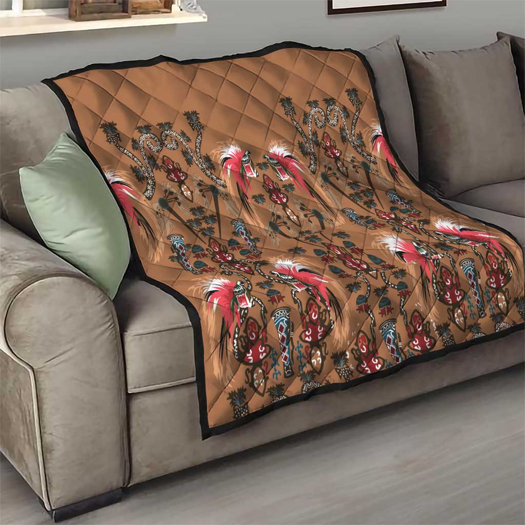 Terracotta Bird of Batik Papua Quilt Exotic Natural Wealth of Papua - Polynesian Pride