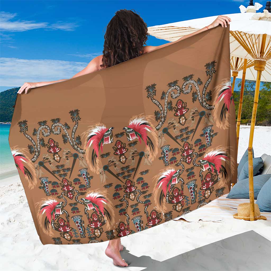 Terracotta Bird of Batik Papua Sarong Exotic Natural Wealth of Papua - Polynesian Pride