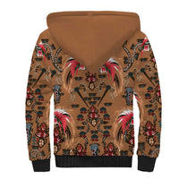 Terracotta Bird of Batik Papua Sherpa Hoodie Exotic Natural Wealth of Papua LT9 - Polynesian Pride