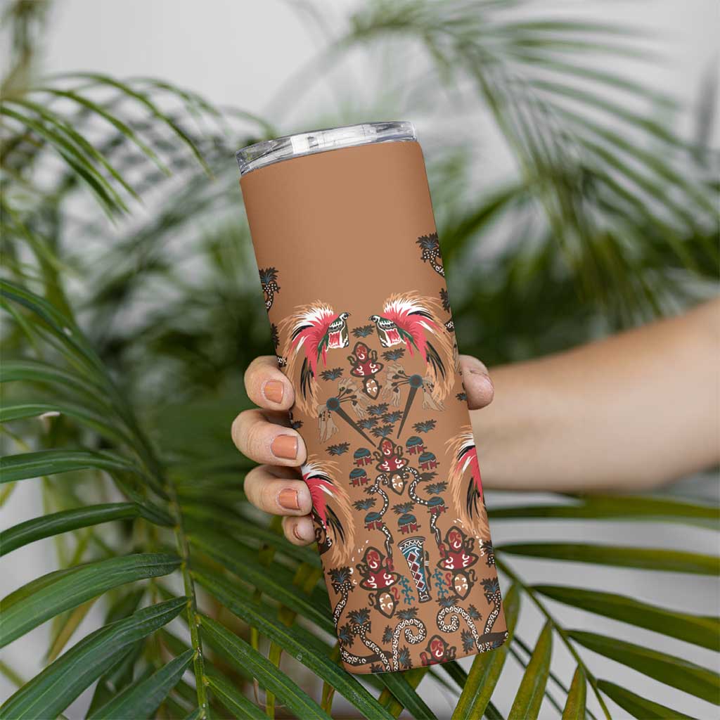 Terracotta Bird of Batik Papua Skinny Tumbler Exotic Natural Wealth of Papua LT9 - Polynesian Pride