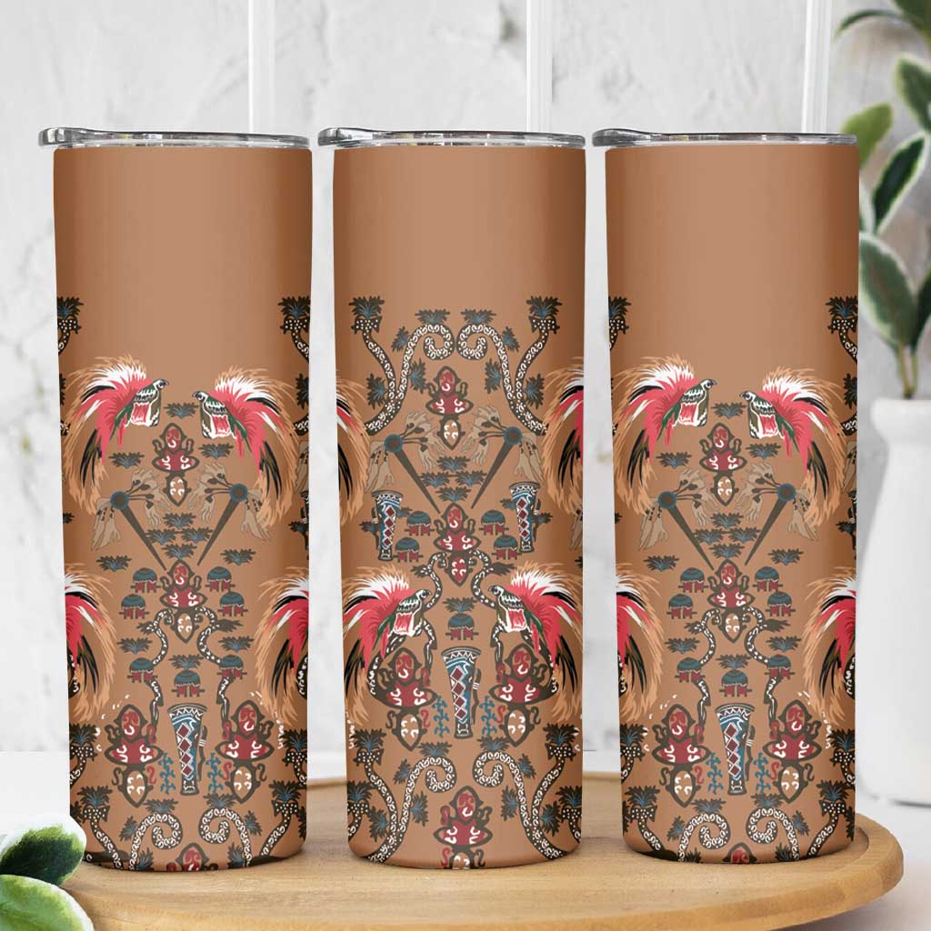 Terracotta Bird of Batik Papua Skinny Tumbler Exotic Natural Wealth of Papua LT9 - Polynesian Pride