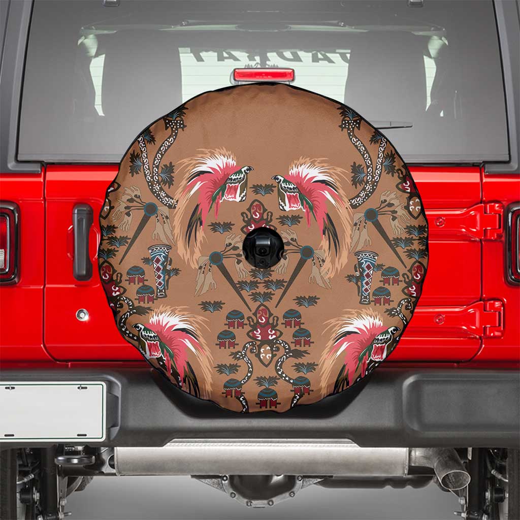 Terracotta Bird of Batik Papua Spare Tire Cover Exotic Natural Wealth of Papua LT9 - Polynesian Pride