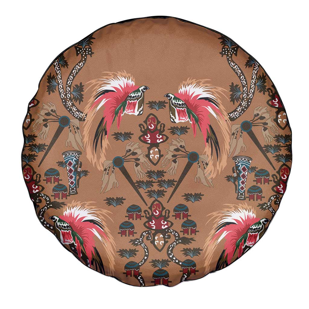 Terracotta Bird of Batik Papua Spare Tire Cover Exotic Natural Wealth of Papua LT9 - Polynesian Pride