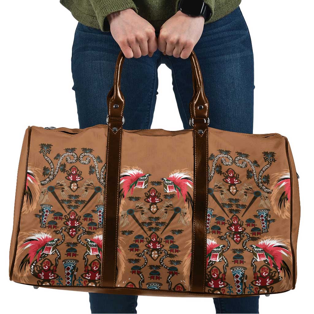 Terracotta Bird of Batik Papua Travel Bag Exotic Natural Wealth of Papua LT9 Gold - Polynesian Pride