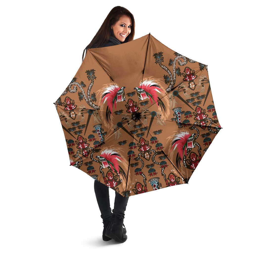 Terracotta Bird of Batik Papua Umbrella Exotic Natural Wealth of Papua - Polynesian Pride