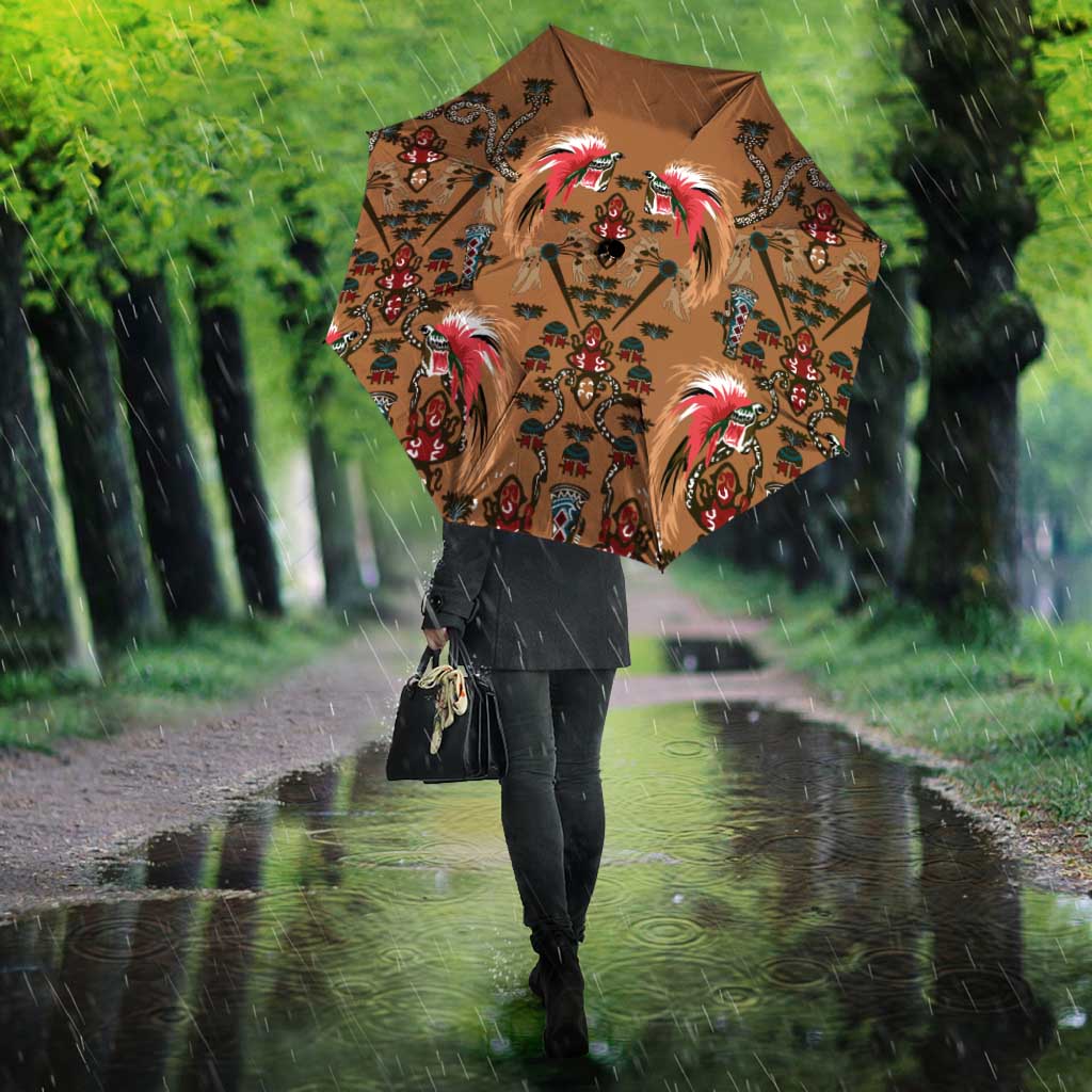 Terracotta Bird of Batik Papua Umbrella Exotic Natural Wealth of Papua - Polynesian Pride