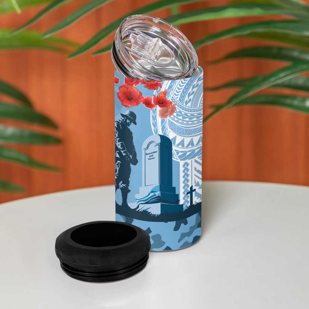 FSM Verterans Day 4 in 1 Can Cooler Tumbler Their Lives Your Freedom LT9 - Polynesian Pride