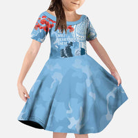 FSM Verterans Day Family Matching Mermaid Dress and Hawaiian Shirt Their Lives Your Freedom LT9 Daughter's Dress Blue - Polynesian Pride
