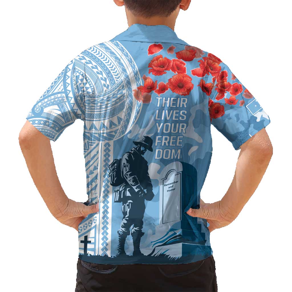 FSM Verterans Day Family Matching Off Shoulder Short Dress and Hawaiian Shirt Their Lives Your Freedom LT9 - Polynesian Pride