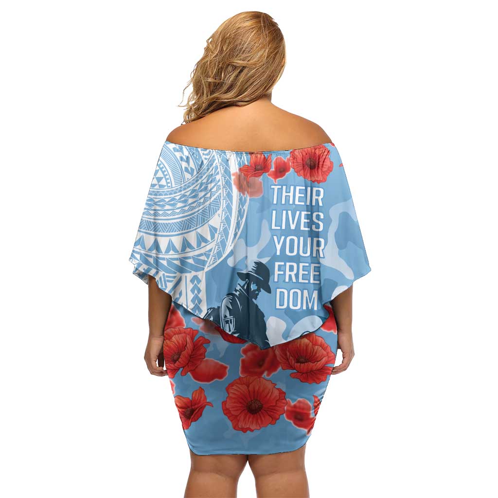 FSM Verterans Day Family Matching Off Shoulder Short Dress and Hawaiian Shirt Their Lives Your Freedom LT9 - Polynesian Pride