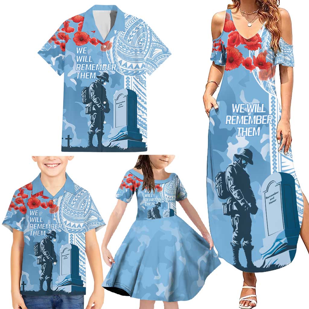 FSM Verterans Day Family Matching Summer Maxi Dress and Hawaiian Shirt Their Lives Your Freedom LT9 - Polynesian Pride