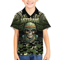 Veterans Day Family Matching Long Sleeve Bodycon Dress and Hawaiian Shirt War Never Leaves A Veteran Proud Military LT9 Son's Shirt Black - Polynesian Pride