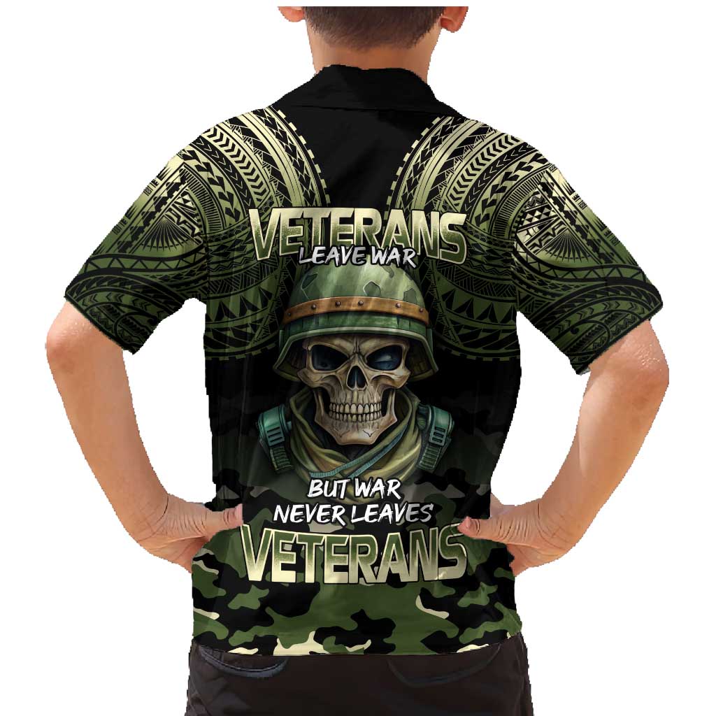Veterans Day Family Matching Mermaid Dress and Hawaiian Shirt War Never Leaves A Veteran Proud Military LT9 - Polynesian Pride