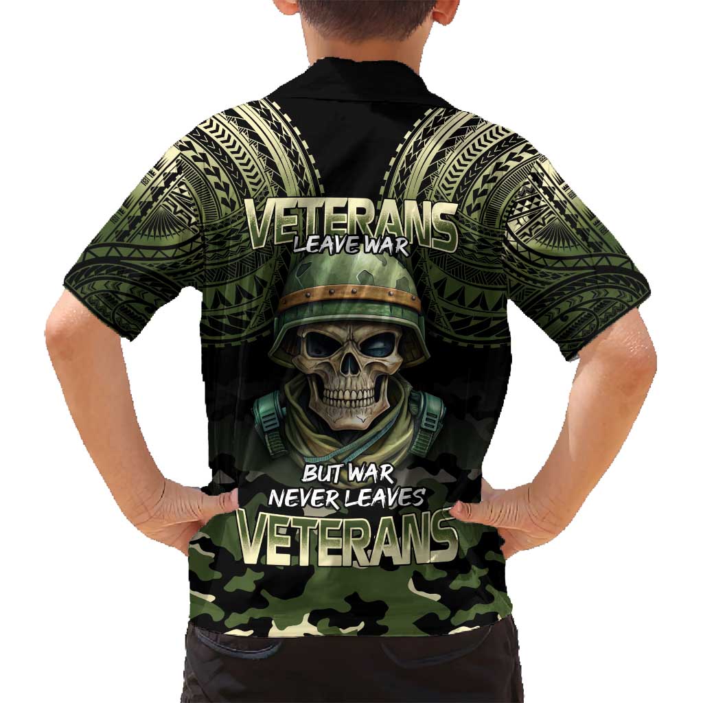 Veterans Day Family Matching Off Shoulder Maxi Dress and Hawaiian Shirt War Never Leaves A Veteran Proud Military LT9 - Polynesian Pride