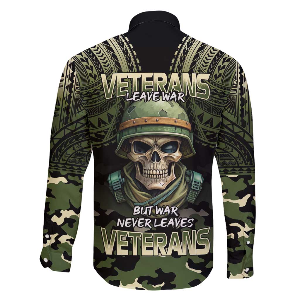 Veterans Day Family Matching Off Shoulder Maxi Dress and Hawaiian Shirt War Never Leaves A Veteran Proud Military LT9 - Polynesian Pride