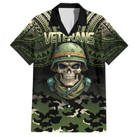 Veterans Day Family Matching Short Sleeve Bodycon Dress and Hawaiian Shirt War Never Leaves A Veteran Proud Military LT9 Dad's Shirt - Short Sleeve Black - Polynesian Pride
