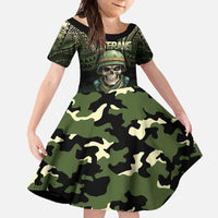 Veterans Day Family Matching Tank Maxi Dress and Hawaiian Shirt War Never Leaves A Veteran Proud Military LT9 Daughter's Dress Black - Polynesian Pride