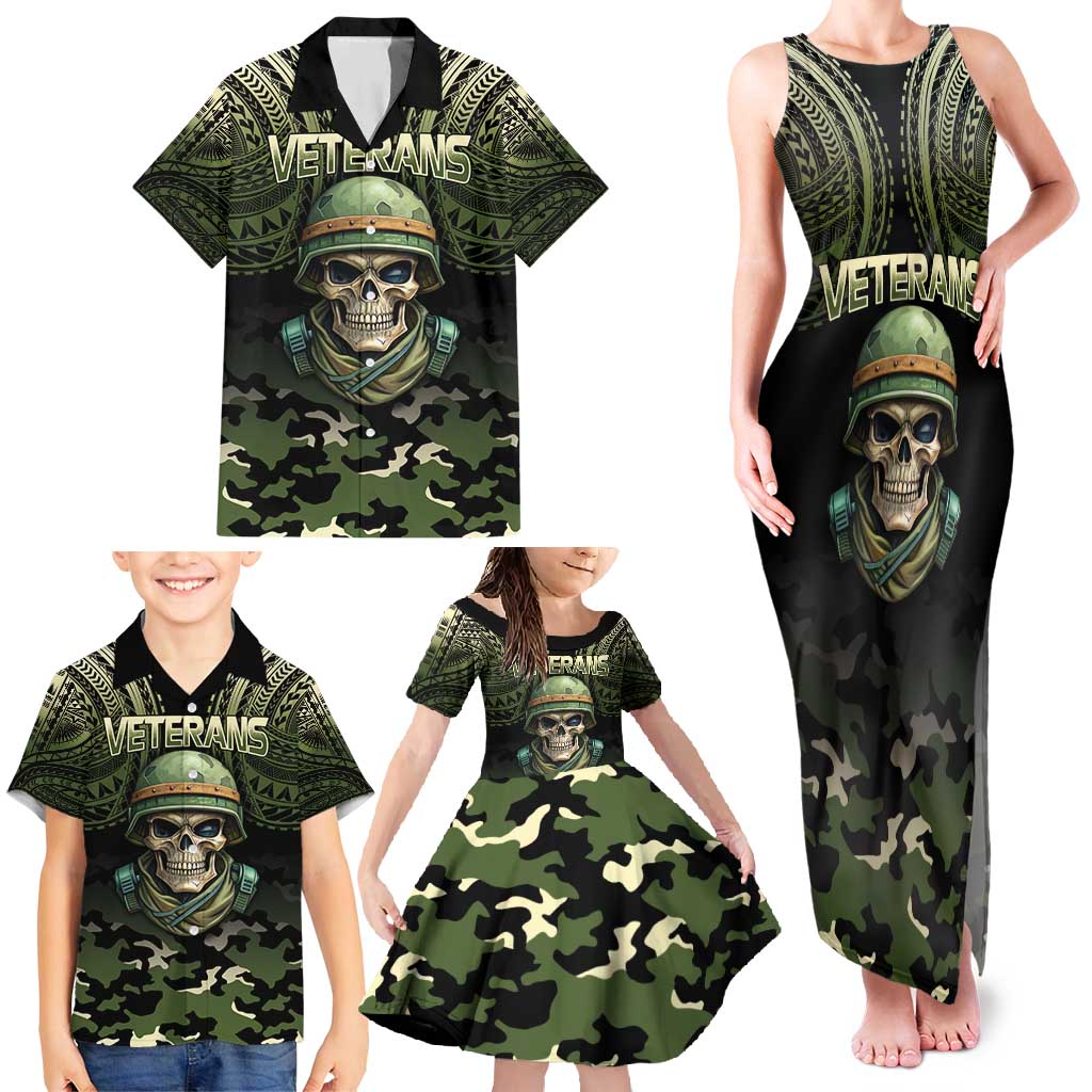 Veterans Day Family Matching Tank Maxi Dress and Hawaiian Shirt War Never Leaves A Veteran Proud Military LT9 - Polynesian Pride