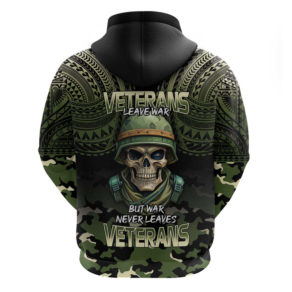 Veterans Day Hoodie War Never Leaves A Veteran Proud Military LT9 - Polynesian Pride