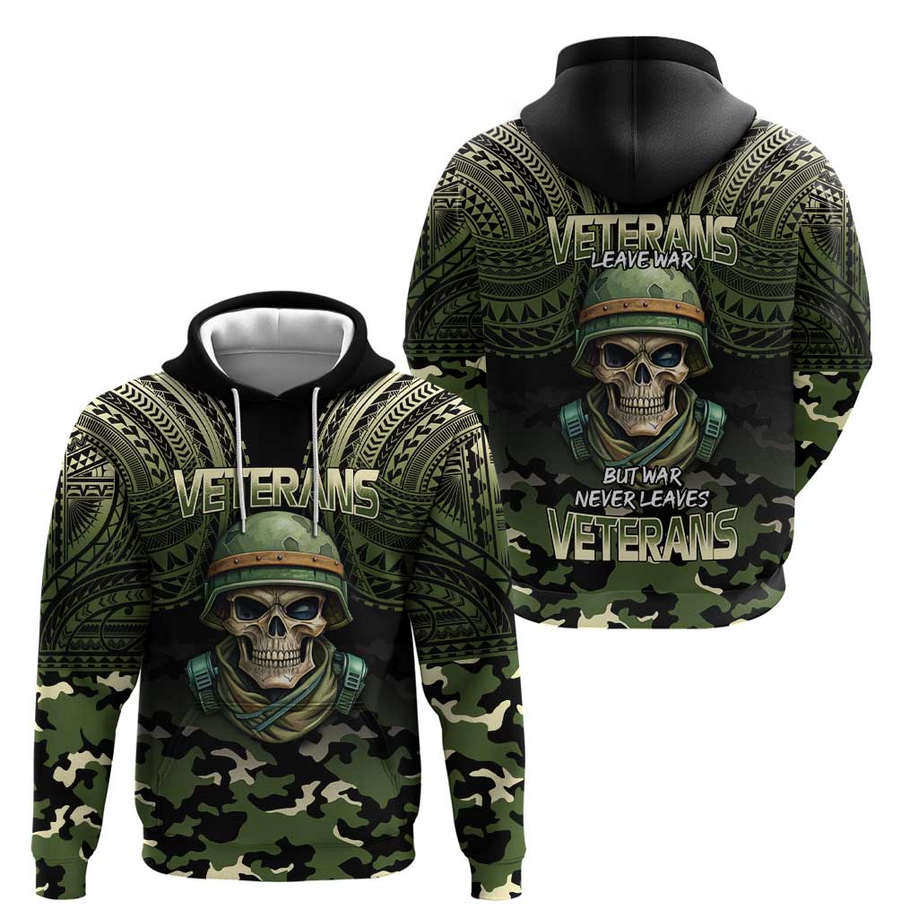 Veterans Day Hoodie War Never Leaves A Veteran Proud Military LT9 - Polynesian Pride