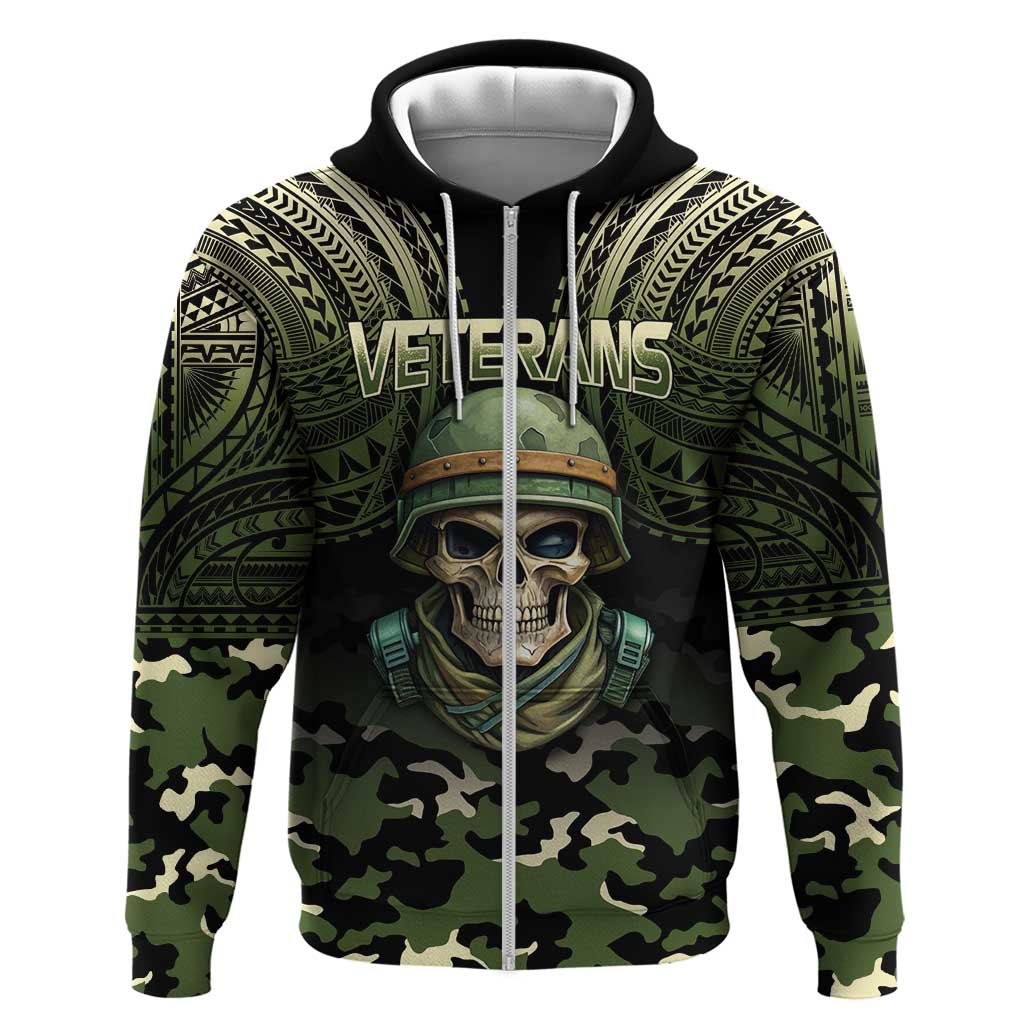 Veterans Day Hoodie War Never Leaves A Veteran Proud Military LT9 Zip Hoodie Black - Polynesian Pride