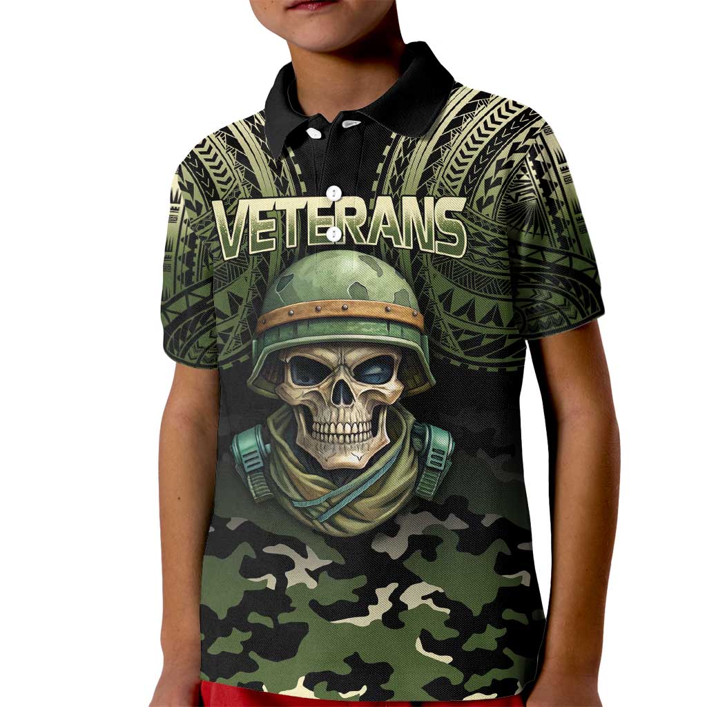 Veterans Day Kid Polo Shirt War Never Leaves A Veteran Proud Military