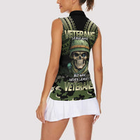 Veterans Day Women Sleeveless Polo Shirt War Never Leaves A Veteran Proud Military