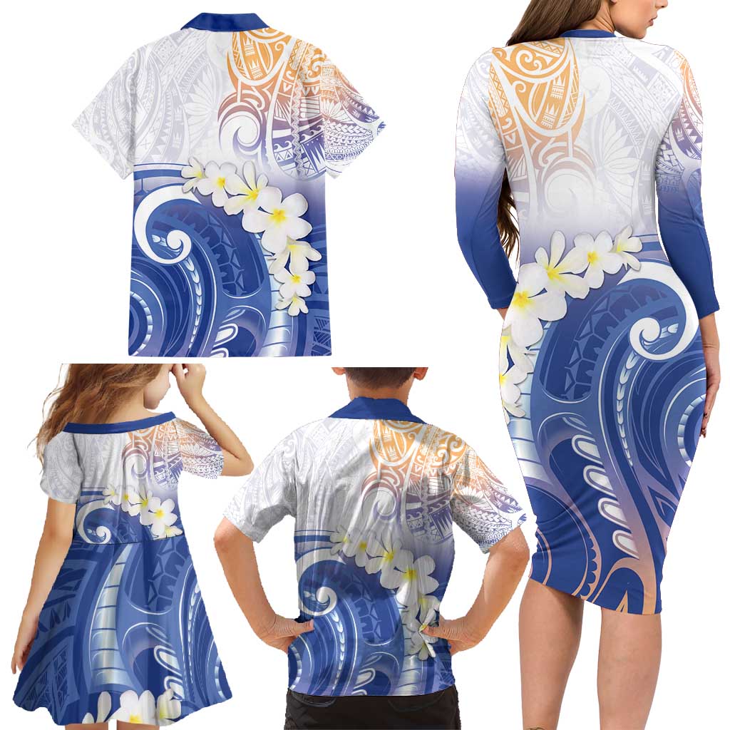 Marshall Islands Manit Day Family Matching Long Sleeve Bodycon Dress and Hawaiian Shirt Plumeria and Polynesian Tribal LT9 - Polynesian Pride