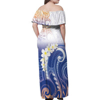 Marshall Islands Manit Day Family Matching Off Shoulder Maxi Dress and Hawaiian Shirt Plumeria and Polynesian Tribal LT9 - Polynesian Pride