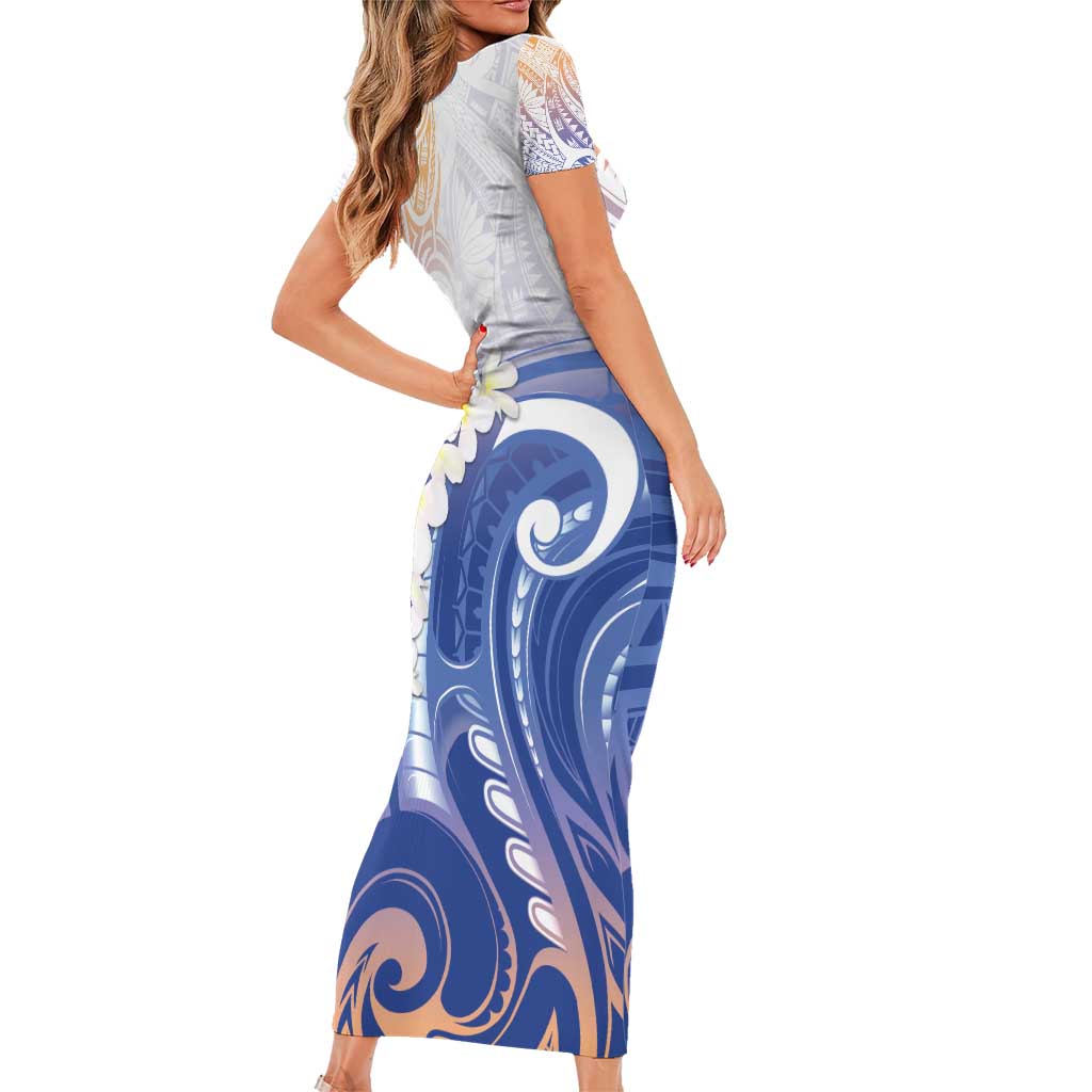 Marshall Islands Manit Day Family Matching Short Sleeve Bodycon Dress and Hawaiian Shirt Plumeria and Polynesian Tribal LT9 - Polynesian Pride