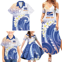 Marshall Islands Manit Day Family Matching Summer Maxi Dress and Hawaiian Shirt Plumeria and Polynesian Tribal LT9 - Polynesian Pride