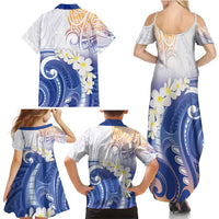 Marshall Islands Manit Day Family Matching Summer Maxi Dress and Hawaiian Shirt Plumeria and Polynesian Tribal LT9 - Polynesian Pride
