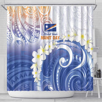 Marshall Islands Manit Day Shower Curtain Plumeria and Polynesian Tribal LT9 - Polynesian Pride