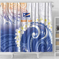 Marshall Islands Manit Day Shower Curtain Plumeria and Polynesian Tribal LT9 - Polynesian Pride
