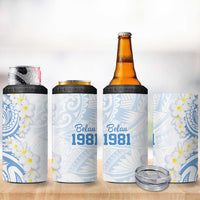 Palau 1981 Tribal Tattoo 4 in 1 Can Cooler Tumbler with Belau Plumeria Flowers LT9 - Polynesian Pride