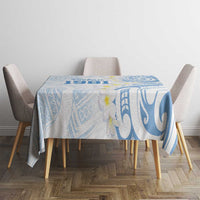 Palau 1981 Tribal Tattoo Tablecloth with Belau Plumeria Flowers