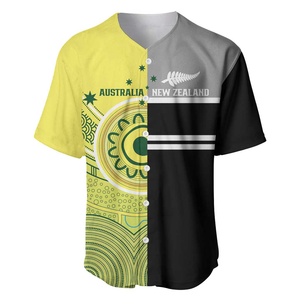 Custom Cricket AUNZ Spirit Baseball Jersey Aussie New Zealand Retro Edition LT9 Black - Polynesian Pride