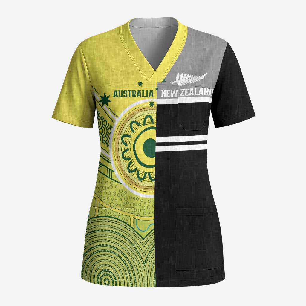 Custom Cricket AUNZ Spirit Scrub Top Aussie New Zealand Retro Edition - Polynesian Pride