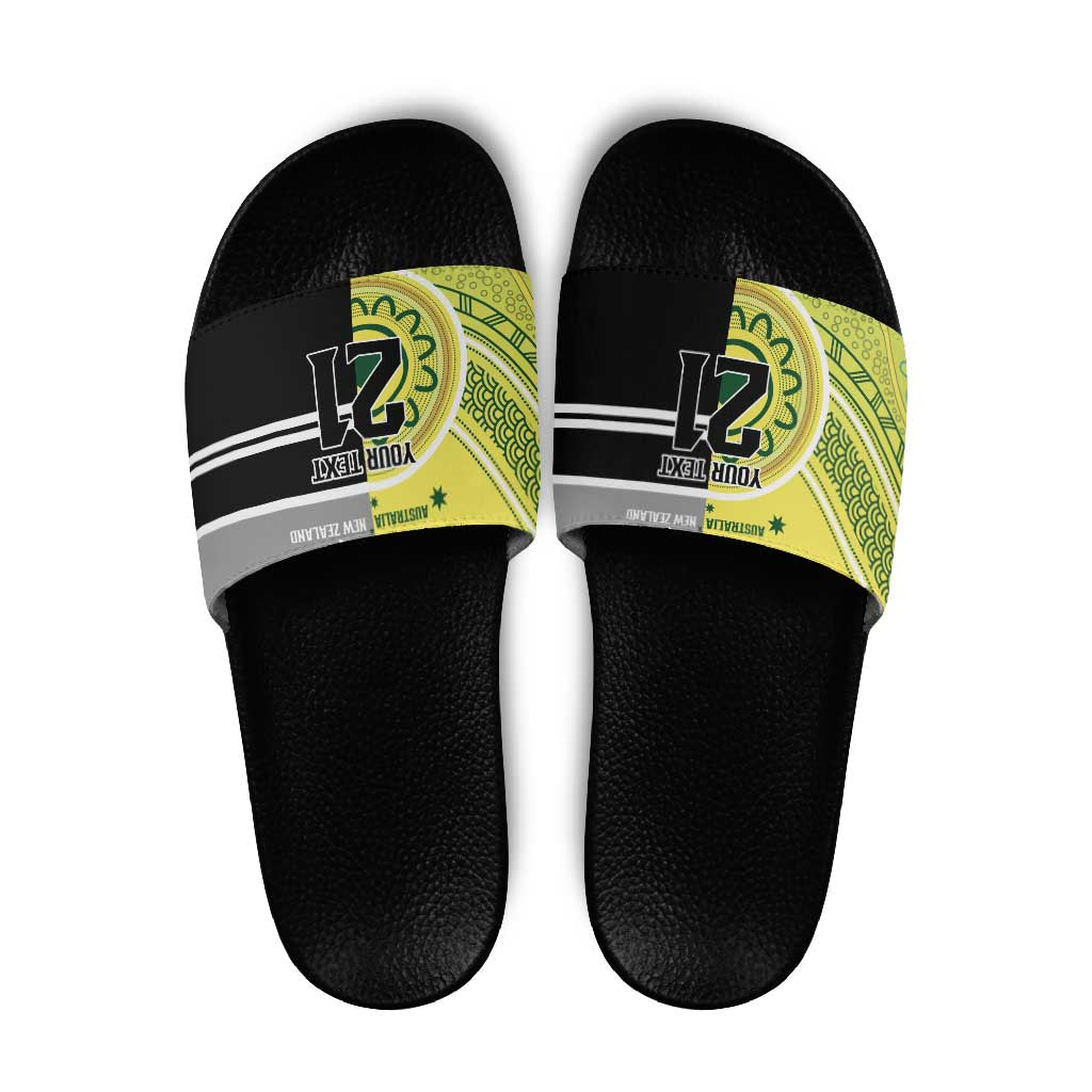 Custom Cricket AUNZ Spirit Slide Sandals Aussie New Zealand Retro Edition - Polynesian Pride