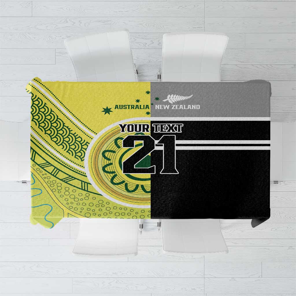 Custom Cricket AUNZ Spirit Tablecloth Aussie New Zealand Retro Edition - Polynesian Pride