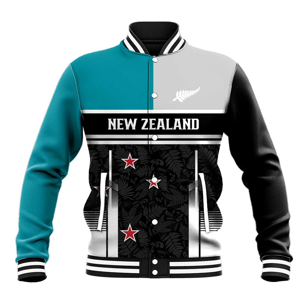 Custom NZ Cricket Pride Baseball Jacket Silver Fern Fan Supporter Apparel - Polynesian Pride