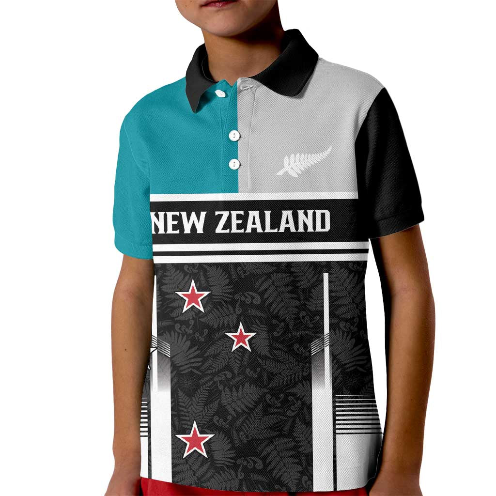 Custom NZ Cricket Pride Kid Polo Shirt Silver Fern Fan Supporter Apparel - Polynesian Pride