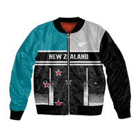 Custom NZ Cricket Pride Sleeve Zip Bomber Jacket Silver Fern Fan Supporter Apparel - Polynesian Pride