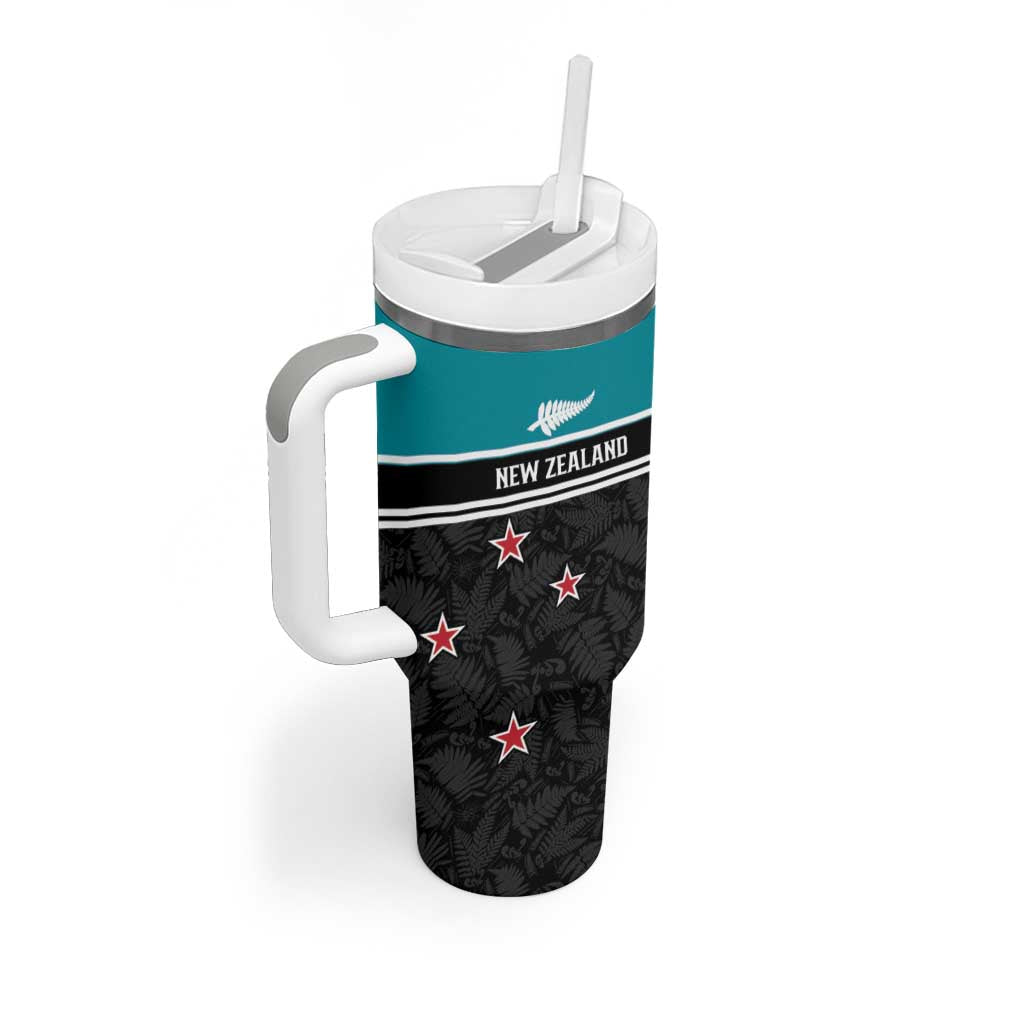 Custom NZ Cricket Pride Tumbler With Handle Silver Fern Fan Supporter Apparel LT9 - Polynesian Pride