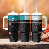 Custom NZ Cricket Pride Tumbler With Handle Silver Fern Fan Supporter Apparel LT9 - Polynesian Pride