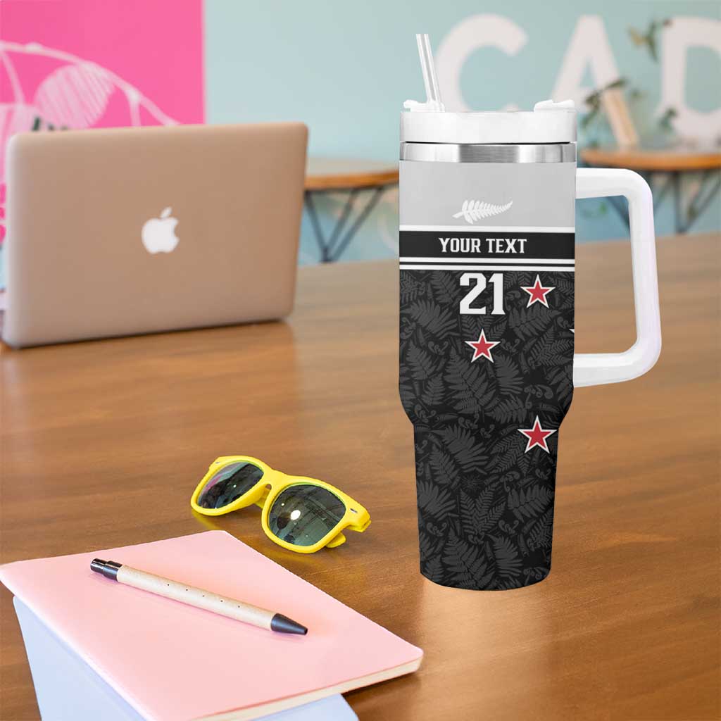 Custom NZ Cricket Pride Tumbler With Handle Silver Fern Fan Supporter Apparel LT9 - Polynesian Pride